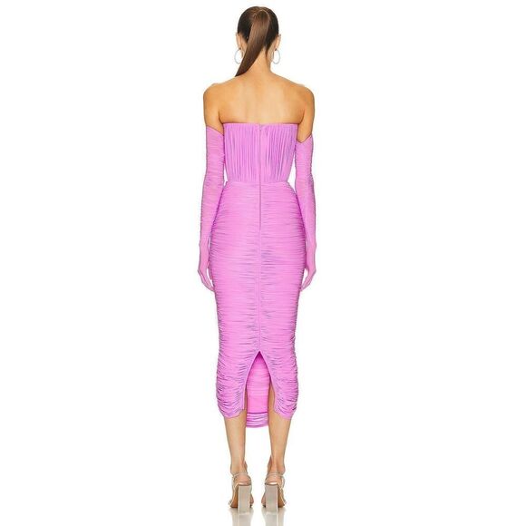 Alex Perry dalton column w gloves orchid pink AU4/US0 - Picture 4 of 13